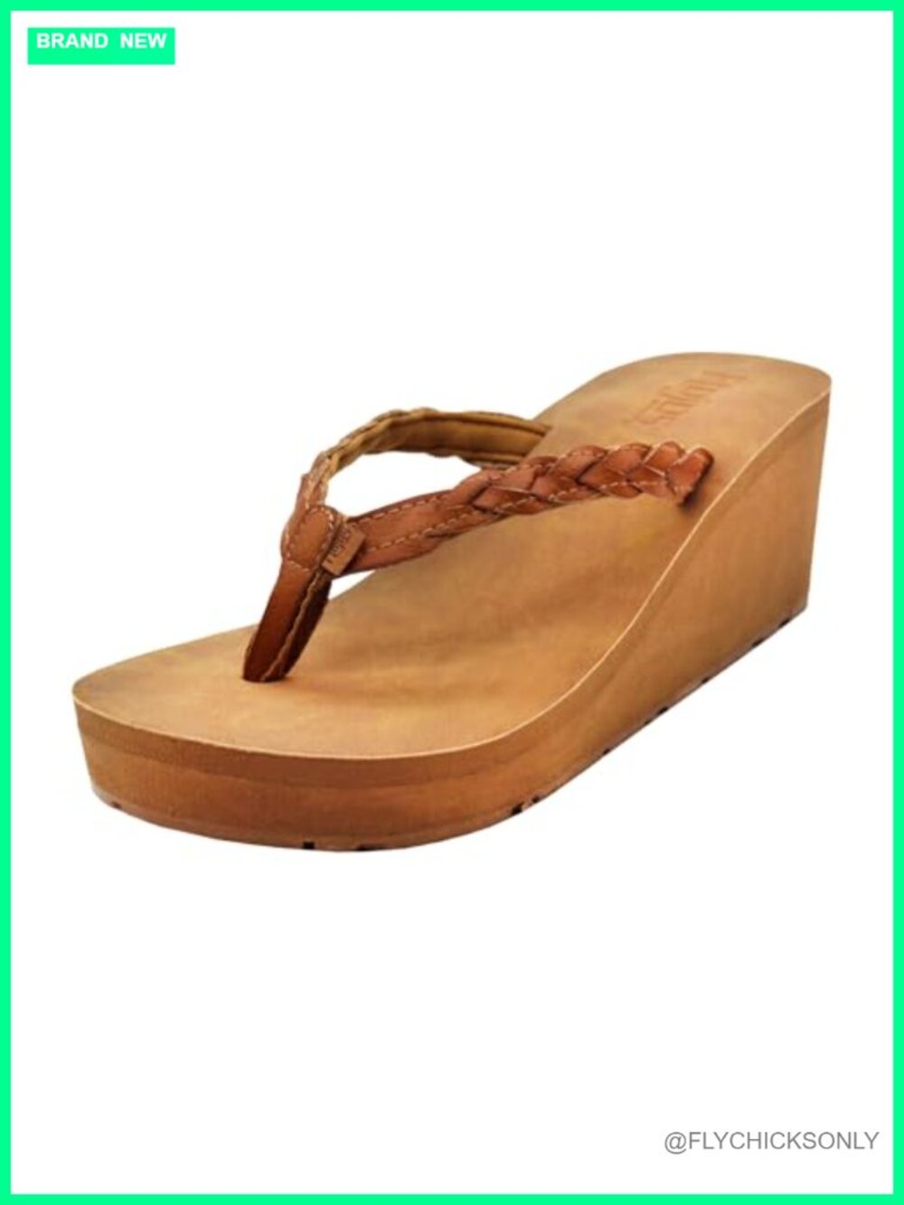 Faux Leather Braided Wedge Sandal with Arch Support Slip On